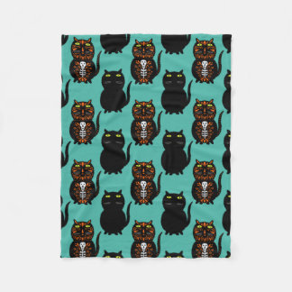 Cobertor De Velo Crânio de Gato Negro