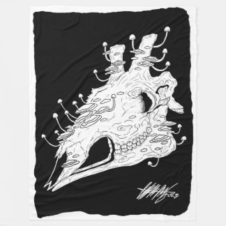 Cobertor De Velo Crânio de Girafa preto e branco