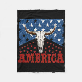 Cobertor De Velo Crânio de Touro América Bandeira dos EUA 4 de Julh