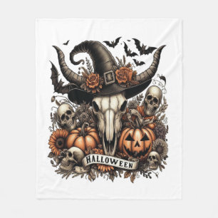 Cobertor De Velo Crânio de Touro de Halloween Vaca