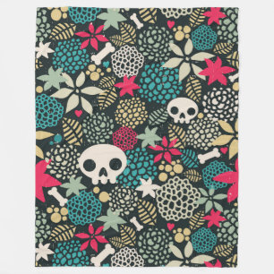 Cobertor De Velo Crânio nas flores