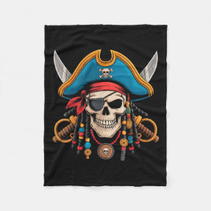 Cobertor De Velo Crânio Pirata E Crossbones Skeleton Halloween Para