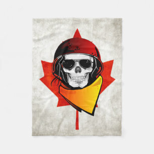 Cobertor De Velo Crânio rebelde bandeira canadense afligida