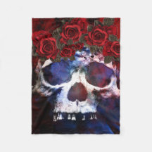 Crânio vermelho, branco, e azul