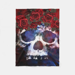 Cobertor De Velo Crânio vermelho, branco, e azul