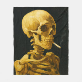 Cobertor De Velo Crânio Vintage Fumando – Arte Única Inspirada em V