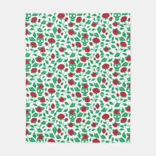 Cobertor De Velo Crânios & rosas de Frida Kahlo