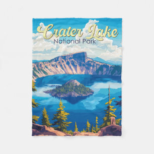 Cobertor De Velo Crater Lake National Park Ilustração Viagem Art
