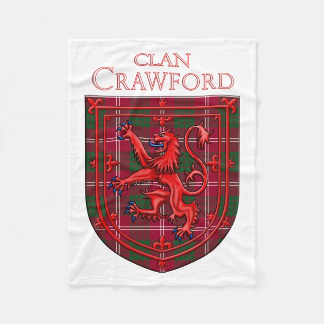 Cobertor De Velo Crawford Tartan Scottish Plaid Lion Rampant (Frente)