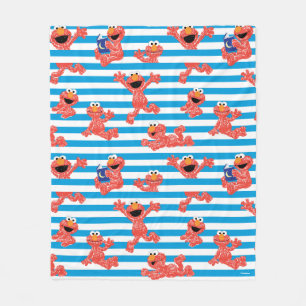 Cobertor De Velo Crayon Elmo Stripe Pattern