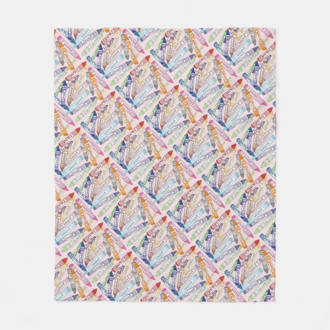 Cobertor De Velo Crayons Coloridos (rosa claro) (Frente)