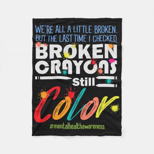 Cobertor De Velo Crayons Partidos Ainda Cores Sensibilização Para A (Frente)