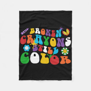 Cobertor De Velo Crayons Quebrados Ainda Coloridos Hippie Dai