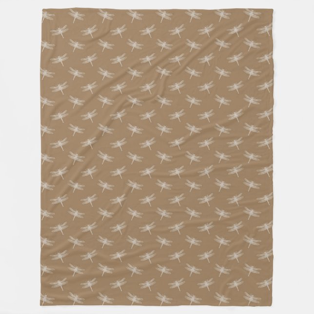 Cobertor De Velo Cream Brown Dragonflies (Frente)