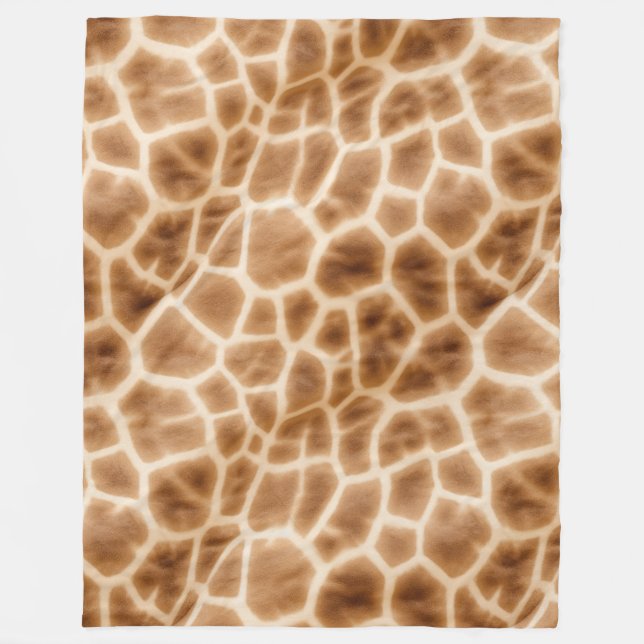 Cobertor De Velo Cream Brown Giraffe Animal Print (Frente)