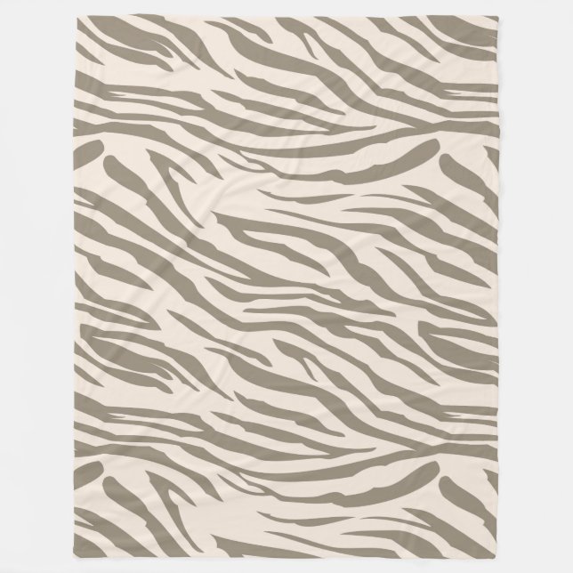 Cobertor De Velo Cream Brown White Zebra Print (Frente)