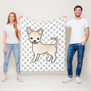 Cobertor De Velo Cream Casaco Chihuahua Cartoon Cão e patas