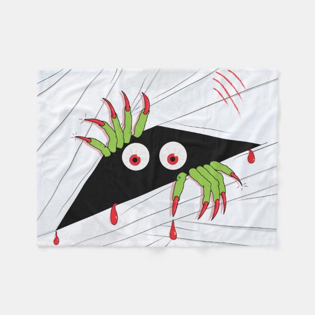 Cobertor De Velo Creepy Monster Peeking (Frente (Horizontal))