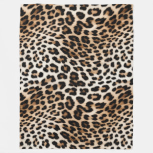 Cobertor De Velo Creme Black Leopardo Print