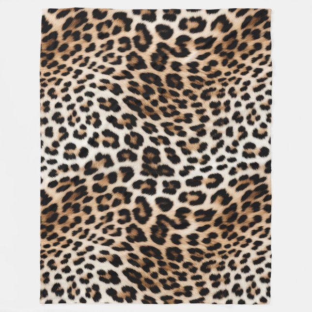 Cobertor De Velo Creme Black Leopardo Print (Frente)