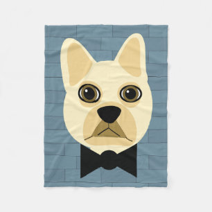 Cobertor De Velo Creme Buldogue Francês, Blue Brick