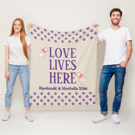 Cobertor De Velo CREME | Personalizado | O AMOR VIVE AQUI Lembrança