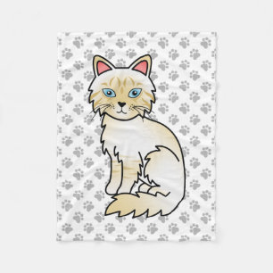 Cobertor De Velo Creme Point Tabby Birman / Ragdoll Cute Cat & Paws