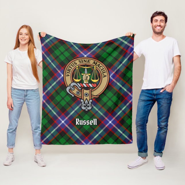 Cobertor De Velo Crestão do Clã Russell sobre Tartan (In Situ)