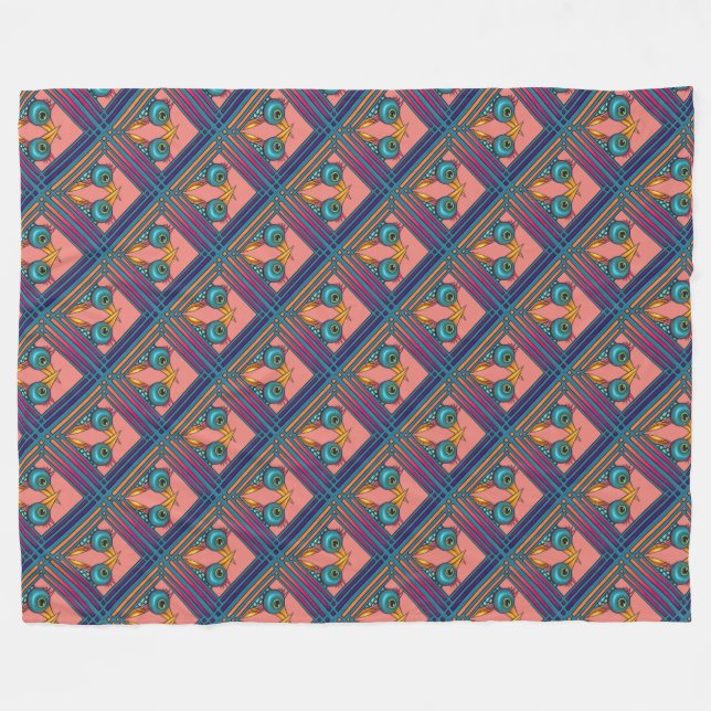 Cobertor De Velo Criações de aves cruzam bicos (Frente (Horizontal))