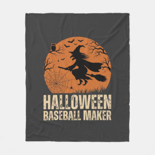 Cobertor De Velo Criador de Basebol de Halloween Gráfico de Bruxa V