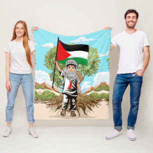 Cobertor De Velo Criança com Keffiyeh Palestine Flag e Olive Tree