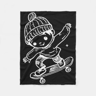 Cobertor De Velo Criança de skate quadrinho esportes recreativos