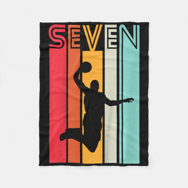 Cobertor De Velo Crianças 7 Birthday Bysketbyll Lover Gift 7 Anos O (Frente)