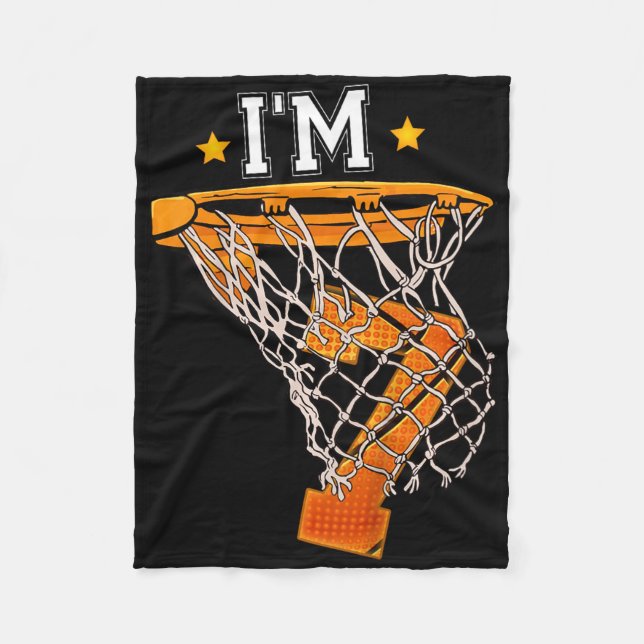 Cobertor De Velo Crianças 7 Bysketbyll de aniversário de 1000 Eu so (Frente)