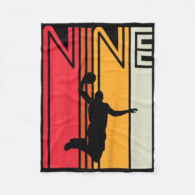 Cobertor De Velo Crianças 9º Aniversário Bysketbyll Com Mais De 9 A (Frente)