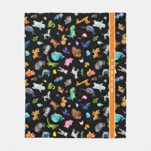 Cobertor De Velo Crianças - Animais Personalizados do Zoológico de 