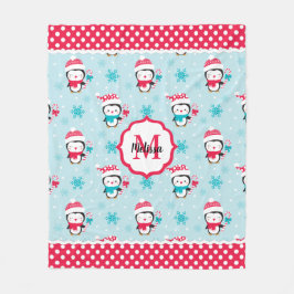 Cobertor De Velo Crianças bonitas Pinguim de inverno Pinguim