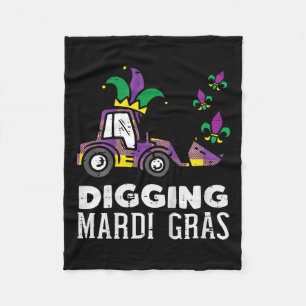 Cobertor De Velo Crianças Cavando Carruagens Mardi Gras Bulldozer