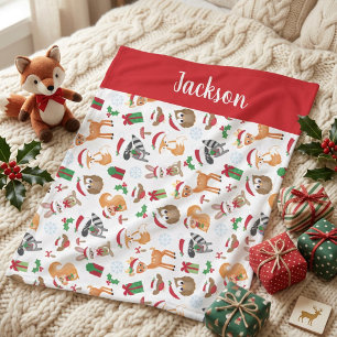 Cobertor De Velo Crianças de Animais de Natal Personalizados da Fl