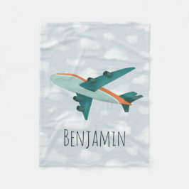Cobertor De Velo Crianças de avião azuis e bonitos