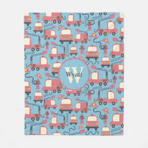 Cobertor De Velo Crianças de Bombeiros Vermelhos Personalizadas