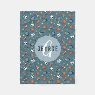 Cobertor De Velo Crianças de Futebol Azul, Cute,