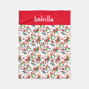 Cobertor De Velo Crianças de Natal Reindeer Personalizado