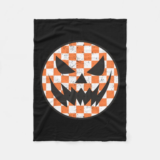 Cobertor De Velo Crianças de Trendy do Rosto de Halloween com Padrã (Frente)