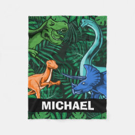 Cobertor De Velo Crianças Dinossauras Personalizáveis Dino Jurassic