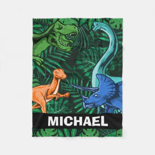 Cobertor De Velo Crianças Dinossauras Personalizáveis Dino Jurassic