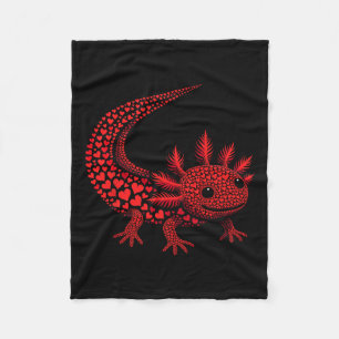 Cobertor De Velo Crianças do coração do Axolotl em branco Meninas M