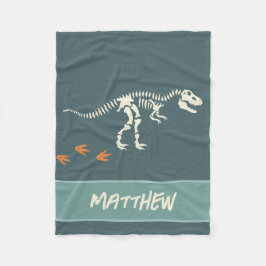Cobertor De Velo Crianças Fósseis Legal do Dinossauro Azul