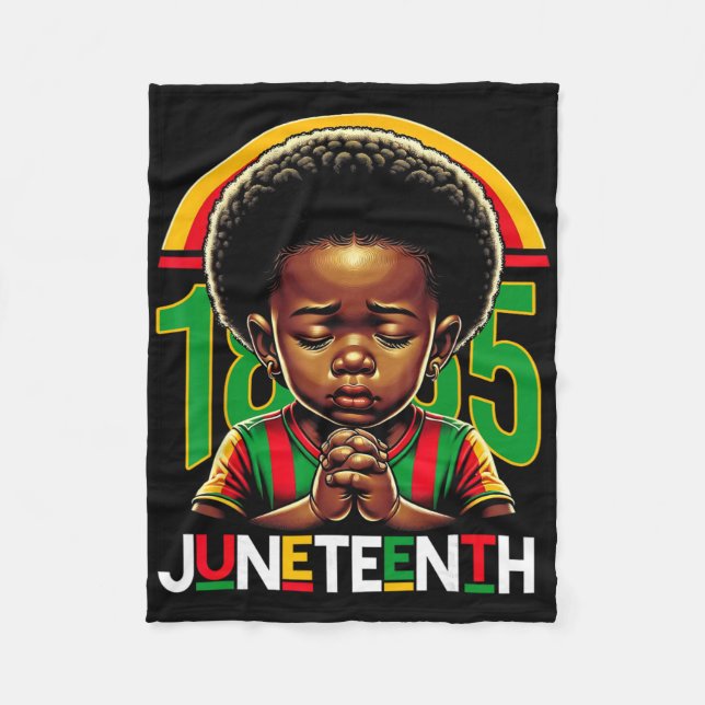 Cobertor De Velo Crianças Juneteenth Príncipe 1865 Mês da História  (Frente)