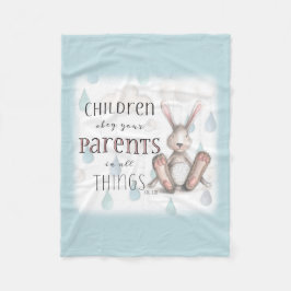 Cobertor De Velo Crianças Obedecem Seus Pais-Coronel 3:20 Azul
